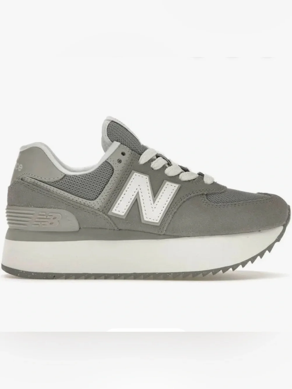 New Balance Women's Gray Suede & Mesh Platform Sneaker